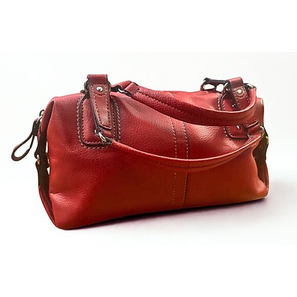 Relic Red Leather Satchel Handbag with Adjustable Shoulder Strap - Picture 6 of 8
